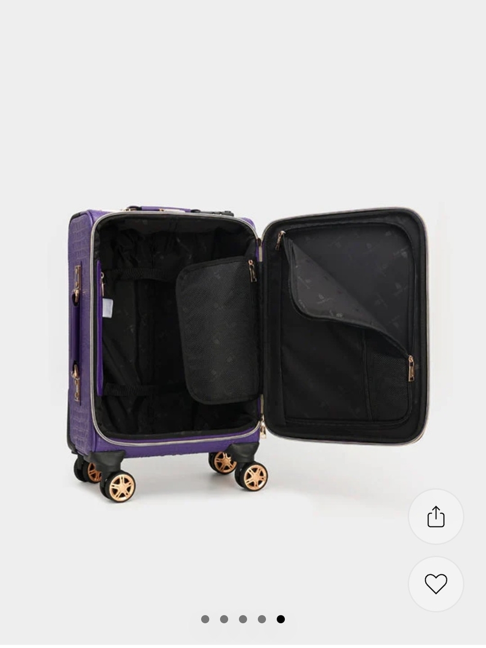 Statement Carry-On In Purple Croc-Embossed - Picture 3 of 3